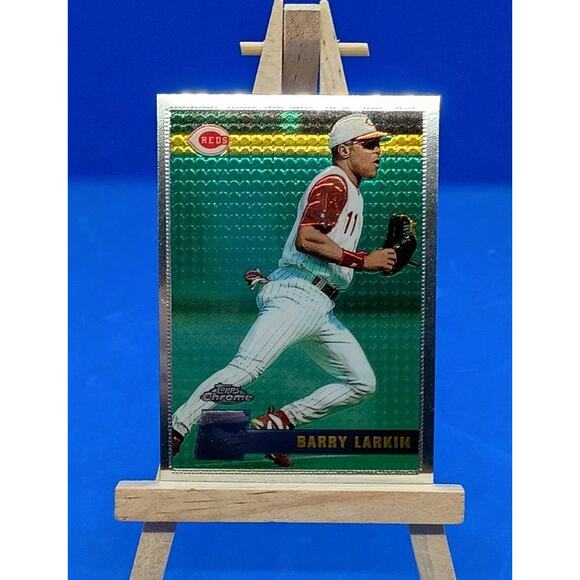 1996 1st First Topps CHROME #116 Barry Larkin MVP Chicago Cubs Iconic Set - Picture 3 of 11